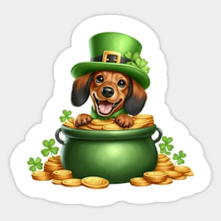 St Patricks Day Dachshund Dog Sticker